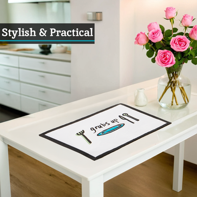 Set Of Four Doodle 'Grubs Up' Placemats