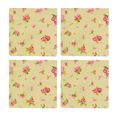 Set Of Four Rose Cottage Coaster