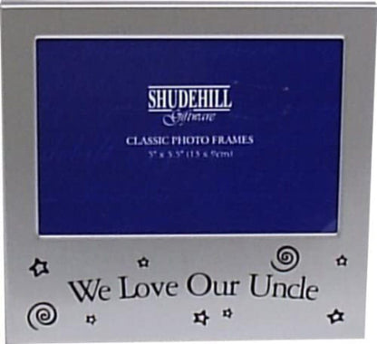 We Love Our Uncle Satin Silver Photo Frame