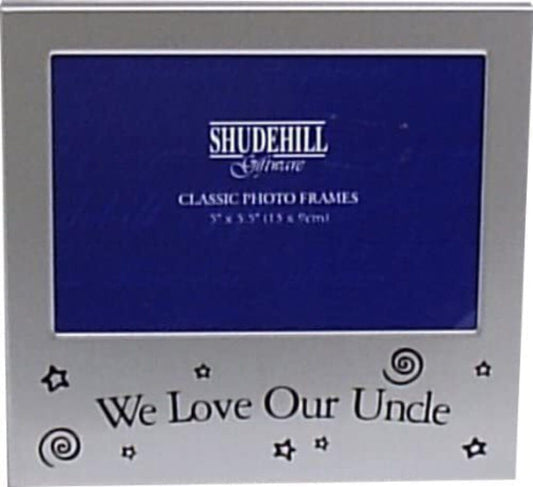 We Love Our Uncle Satin Silver Photo Frame