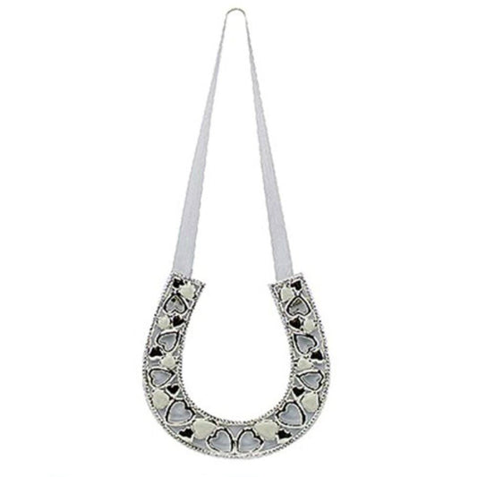 Lucky Wedding Horseshoe with Silver Hearts