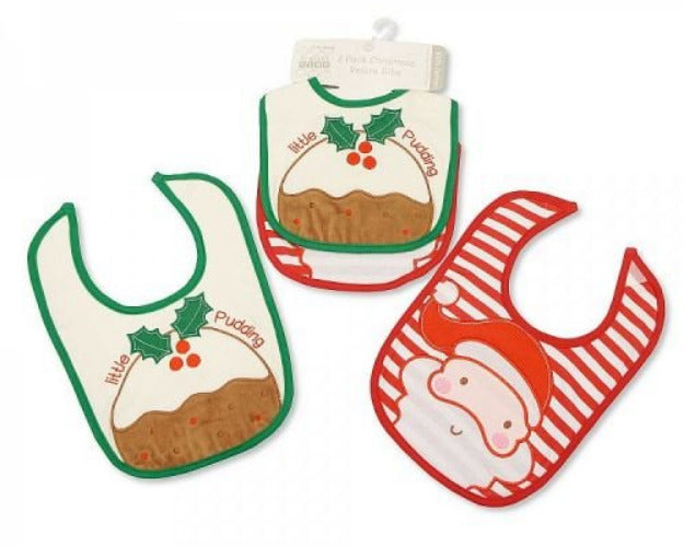 Baby Christmas Cotton Bibs - 2 Pack - Little Pudding