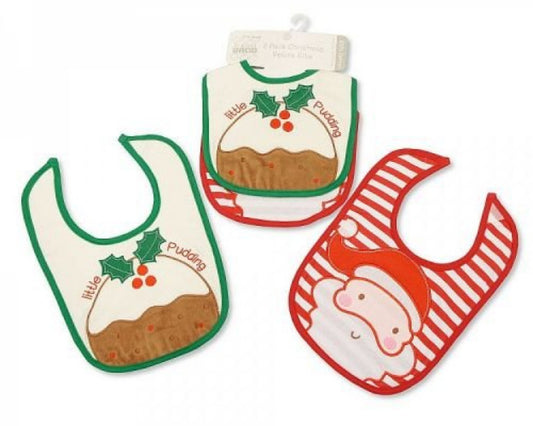 Baby Christmas Cotton Bibs - 2 Pack - Little Pudding