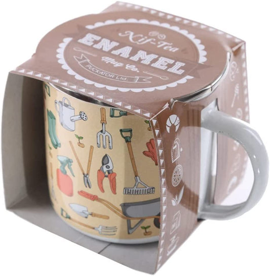 Enameled Metal Mug Garden Tools