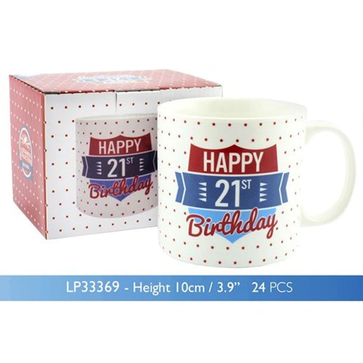 Happy 21st Birthday Jumbo Ceramic Mug in presentation box