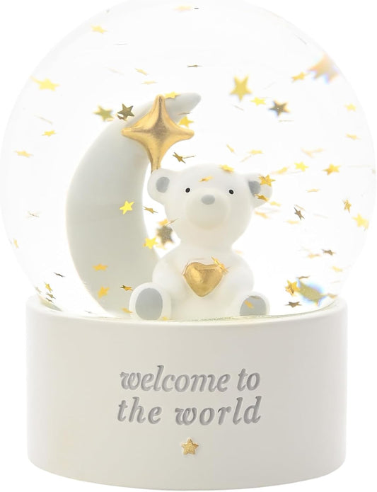 'Welcome To The World' Teddy & Moon Water Globe - Bambino By Juliana
