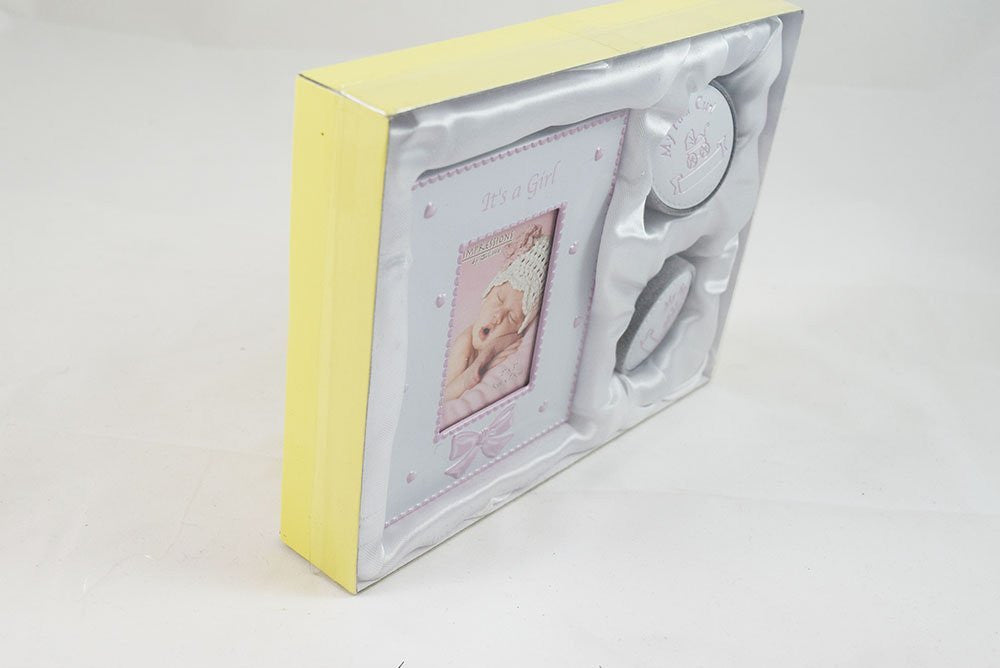 Its A Girl Frame My First Curl Tooth Gift Set New Baby Pink Picture Keepsake