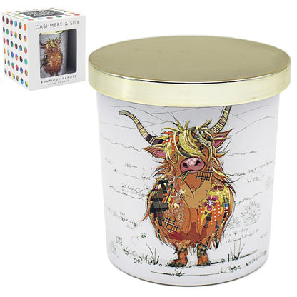 Lesser & Pavey Bug Art Candle with Gold Lid ~ Hamish Highland Cow