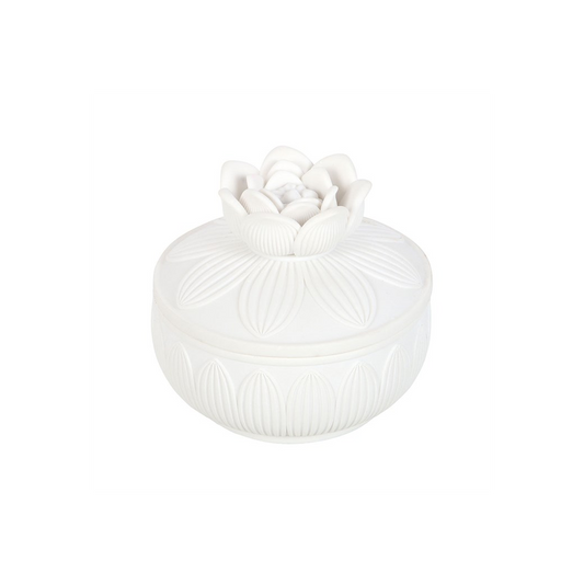 White Lotus Flower Trinket Box