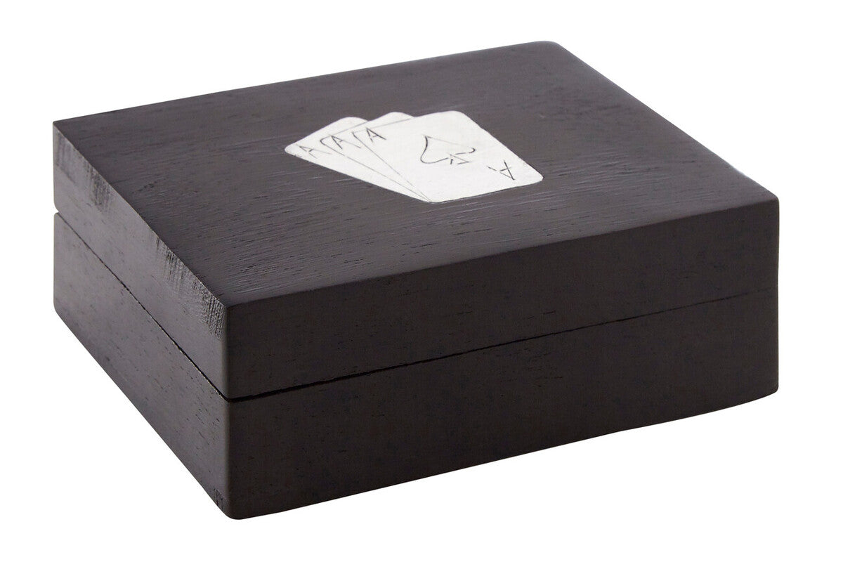Churchill Games Black Wood Playing Card Box
