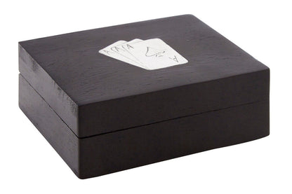 Churchill Games Black Wood Playing Card Box