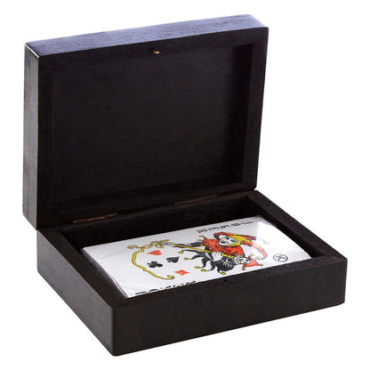 Churchill Games Black Wood Playing Card Box