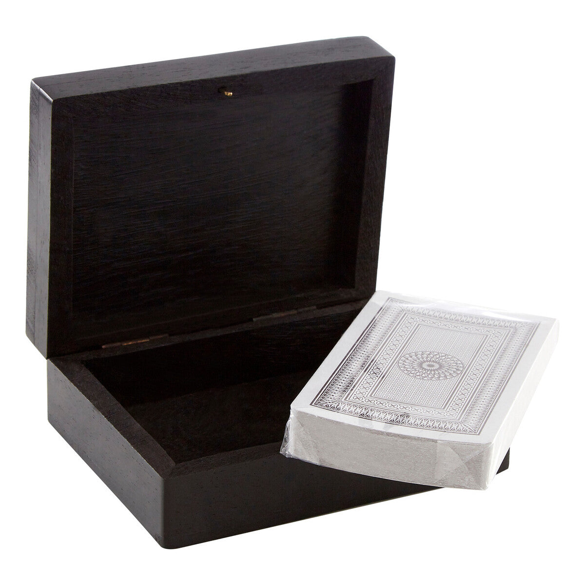 Churchill Games Black Wood Playing Card Box