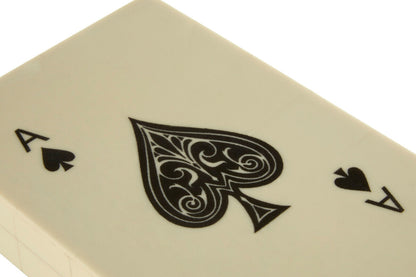 Churchill Games Cream and Black Double Card Box with Playing Cards