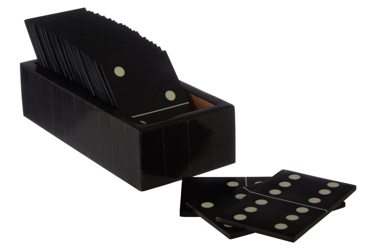 Churchill Games Black Domino Set With Black Dominoes
