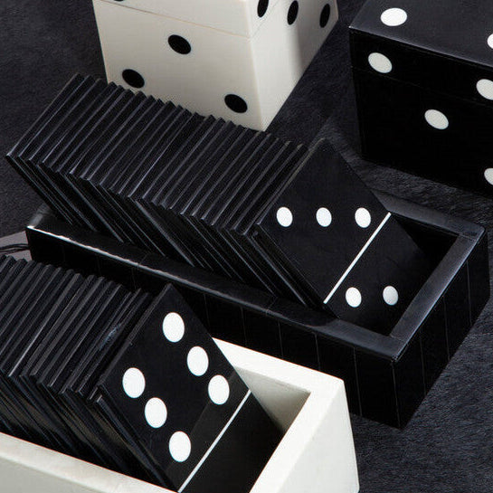 Churchill Games Black Domino Set With Black Dominoes
