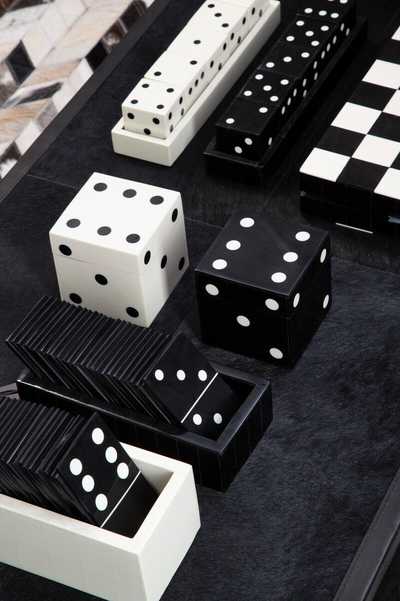 Churchill Games Domino Set White with Black Dominoes