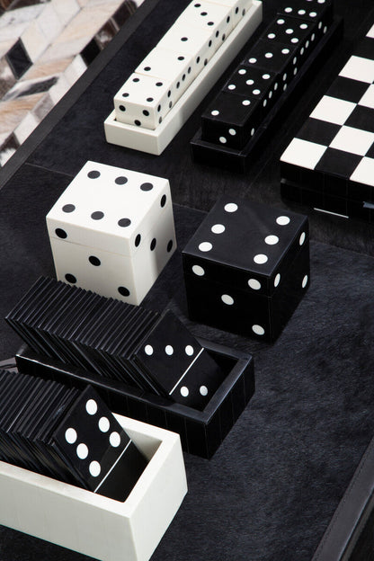 Churchill Games Domino Set White with Black Dominoes