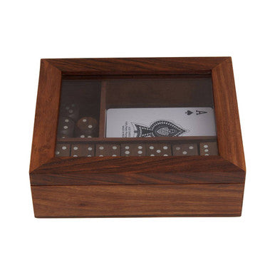 Churchill Games Set With Dominoes Dice and Playing Cards