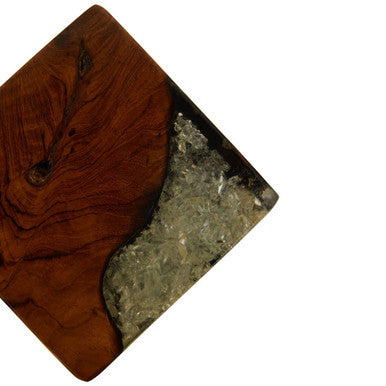 Sakra Set Of 2 Teak and Resin Bookends