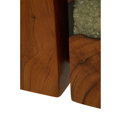 Sakra Set Of 2 Teak and Resin Bookends