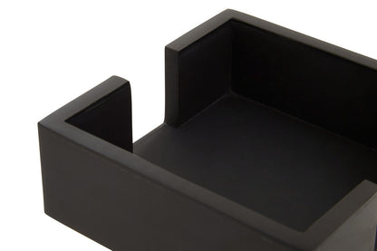 Donato Set of Four Black and White Stripe Coasters with Holder