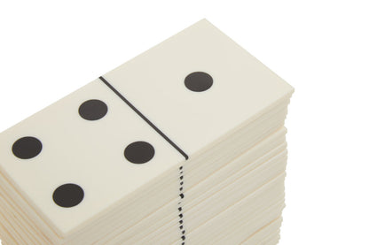 Churchill Games White and Gold Domino Set with White Dominoes