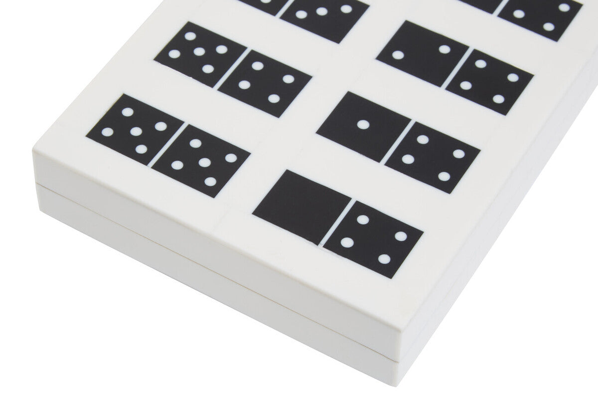 Churchill Games Black and White Rectangular Domino Box
