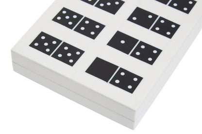 Churchill Games Black and White Rectangular Domino Box