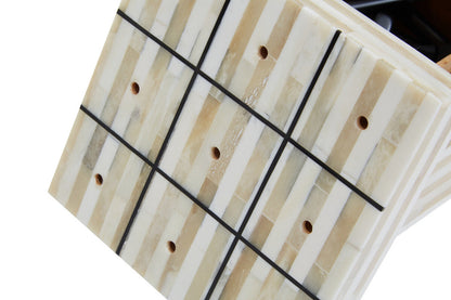 Churchill Games Cream and Black Bone Noughts & Crosses