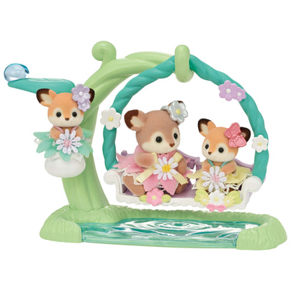 Sylvanian Families Deer Babies Floral Swing Set Toy for Ages 3 and Up