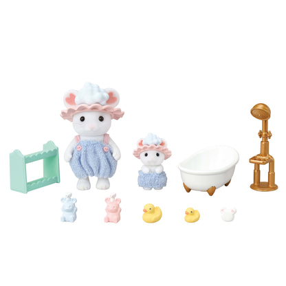 Sylvanian Families Bath Time Bubble Siblings Playset for Ages 3 and Up