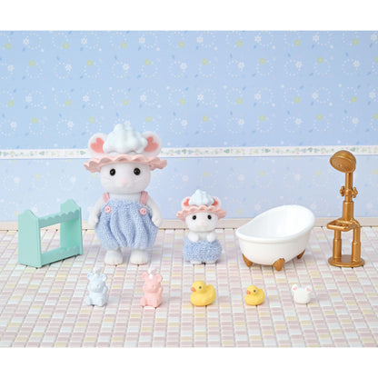 Sylvanian Families Bath Time Bubble Siblings Playset for Ages 3 and Up