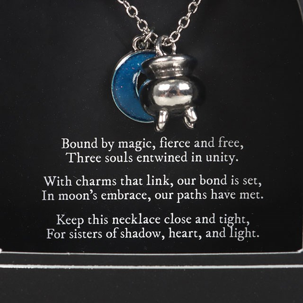 Set of 3 Coven Sisters Cauldron Charm Necklaces