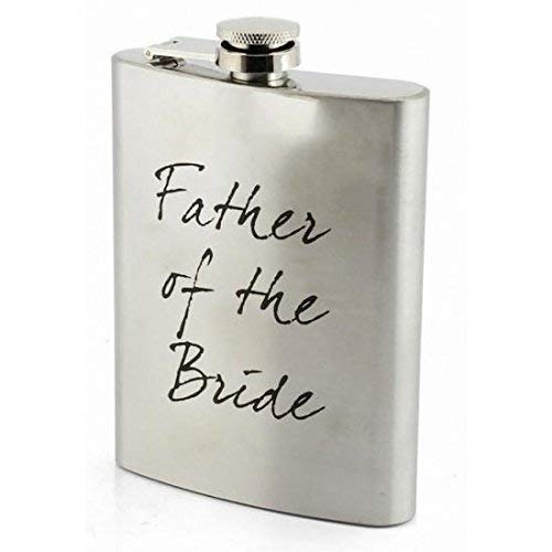 "Father of the bride " Silver Aluminium Keepsake Hip Flask - Wedding Favour