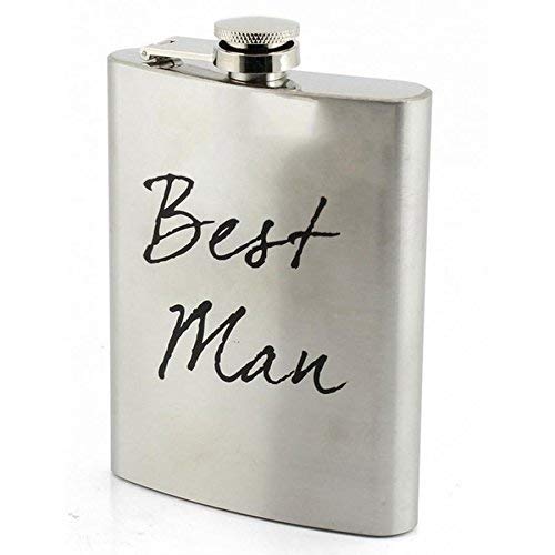 Silver Aluminium "Best Man" Hip Flask - Wedding Keepsake Gift
