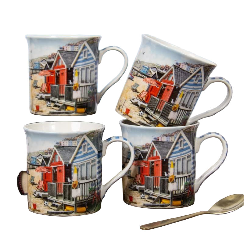 Sandy Bay Mugs - Set of 4 Ceramic Mugs in Gift Box