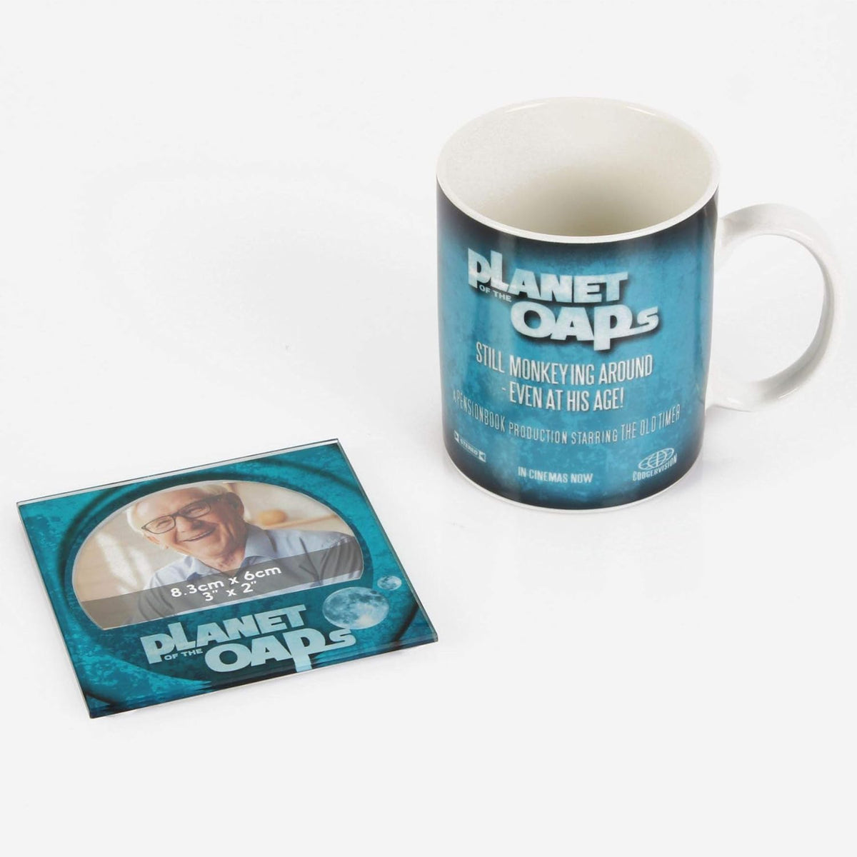 Moviecology Mug & Coaster Gift Set - Planet of The OAPS - Harvey Makin