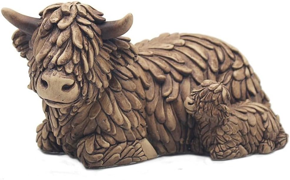 Lesser & Pavey Hughie Highland Cow & Calf Ornament
