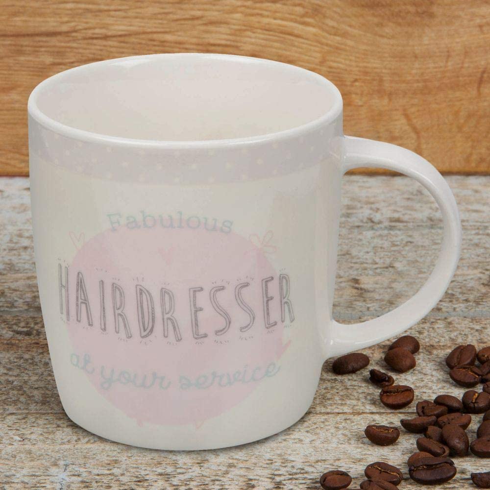Fabulous Hairdresser Pastel Yellow and Blue Stoneware Mug