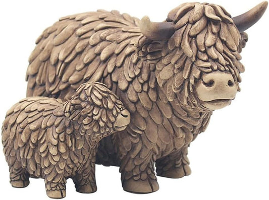 Lesser & Pavey Hughie Highland Cow & Calf Ornaments For Gift