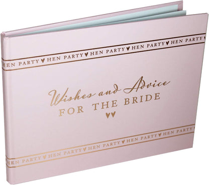 HEN PARTY Wishes & Advice For The Bride Pink Guest Book