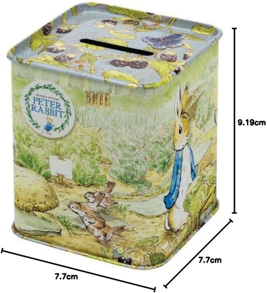 Beatrix Potter Peter Rabbit Money Tin Square Piggy Bank Money Box
