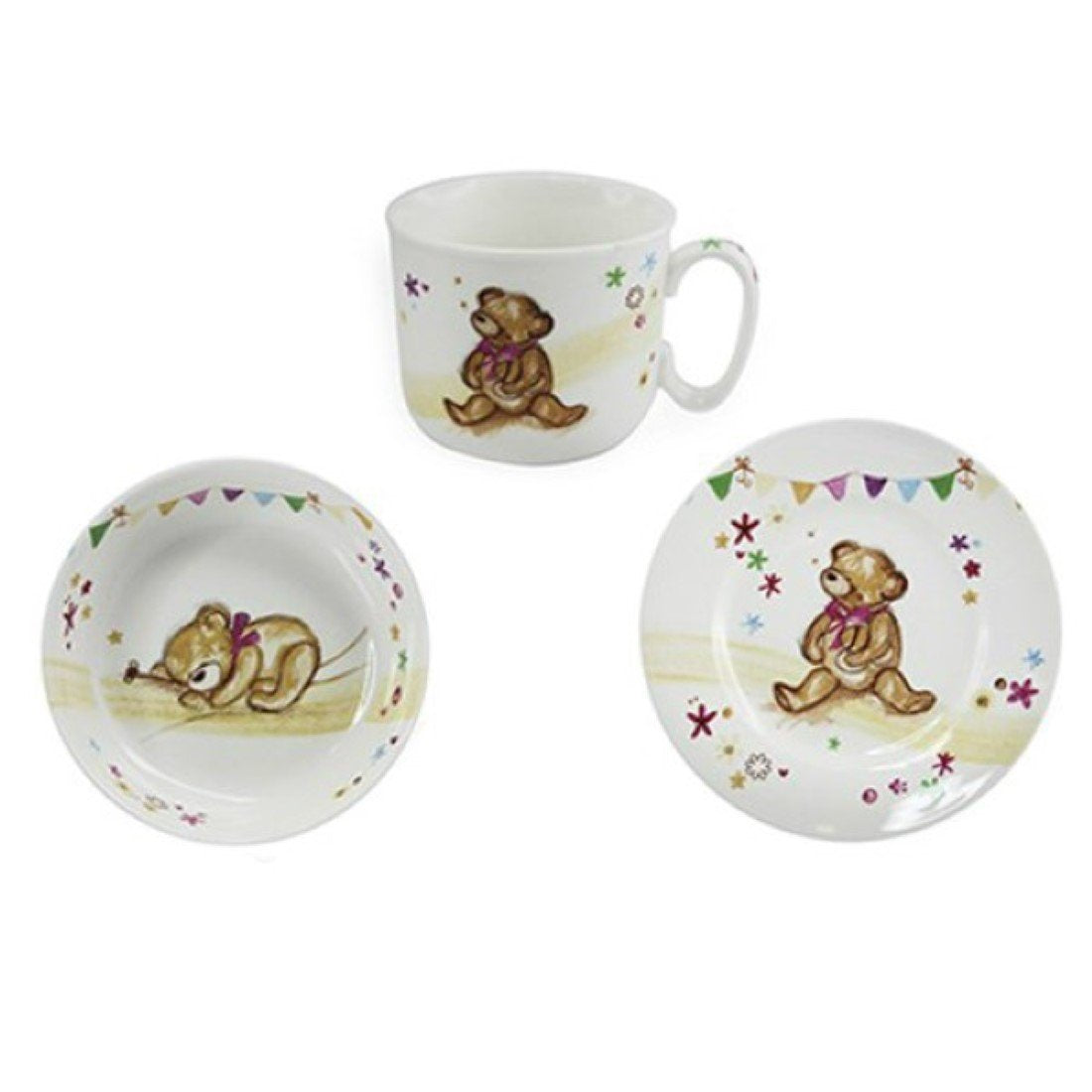 Little Bear Hugs Collection Feeding Gift Set, White