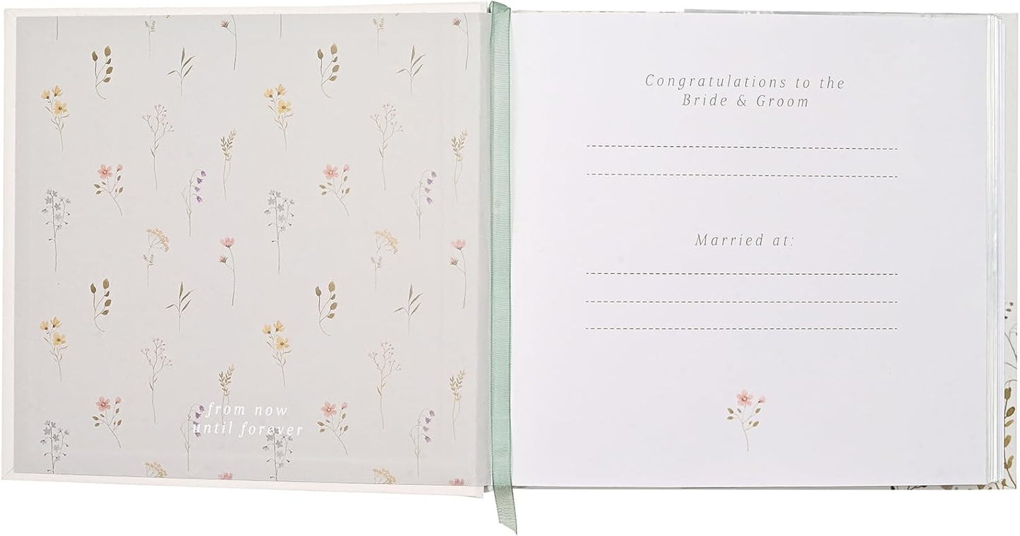 Love Story - Wildflower Wedding Album - Keepsake Picture/Photo Album Perfect for Engagement/Bridal Shower