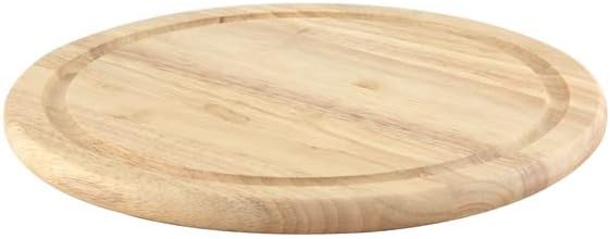 Apollo Rubberwood Round Bread Board, Wood, Brown, 25.2 x 12.9 x 0.5 cm, 6875