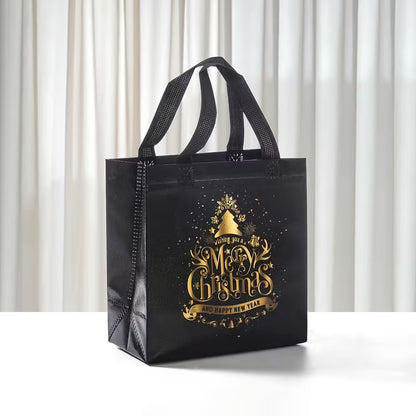 Black Christmas Gift Bag with Handle - Assorted Designs