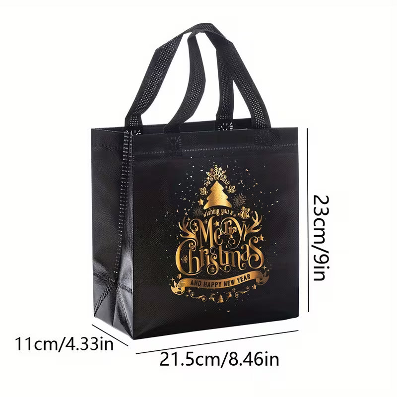 Black Christmas Gift Bag with Handle - Assorted Designs