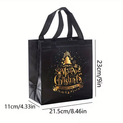 Black Christmas Gift Bag with Handle - Assorted Designs