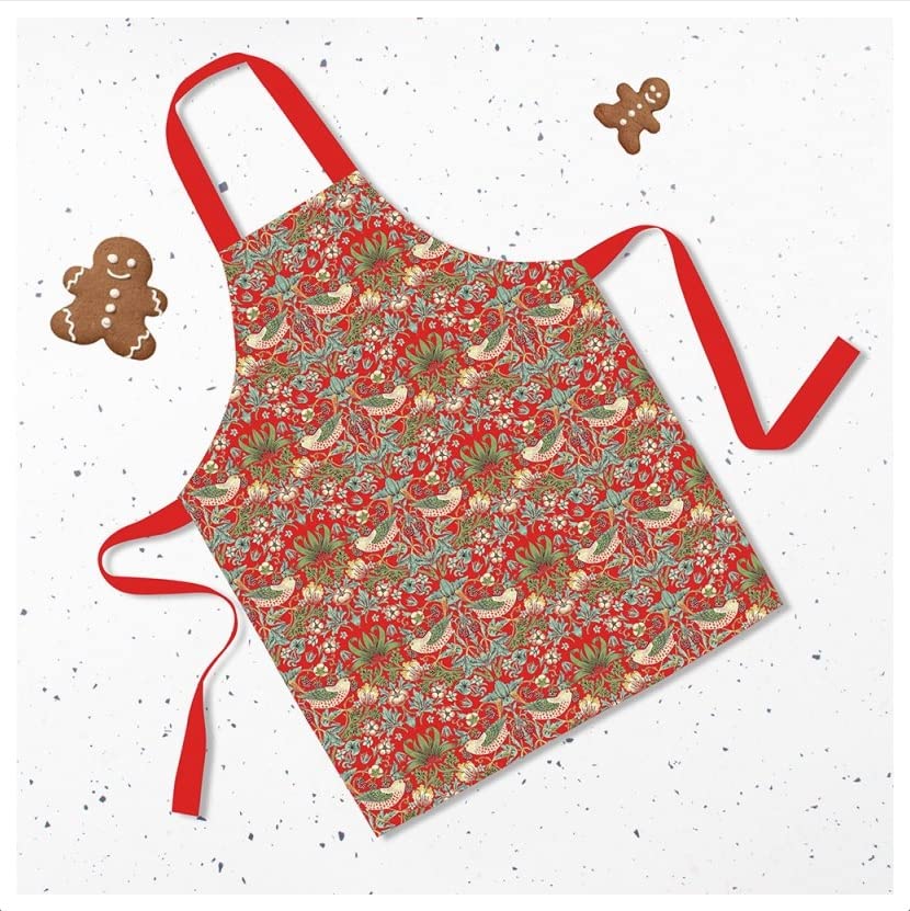 The Leonardo Collection William Morris Red Strawberry Thief Apron